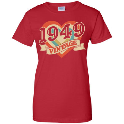 Vintage Retro Classic Heart Made In 1949 72th Birthday-T-Shirt & Tank Top-Women's T-Shirt-Red
