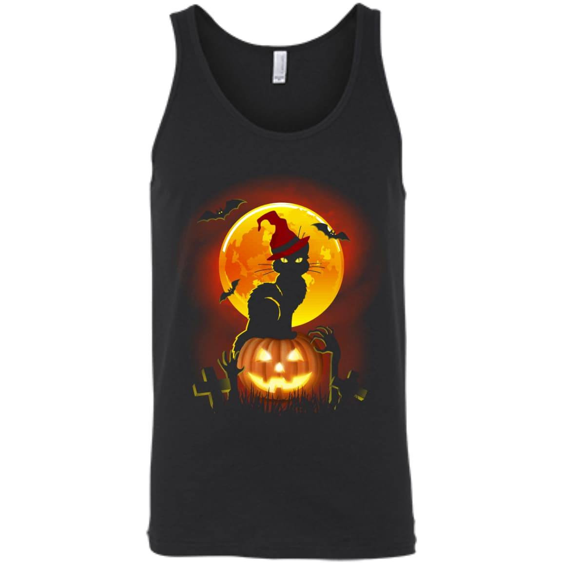 Happy Halloween Cat-T-Shirt & Hoodie-Unisex Tank-Black