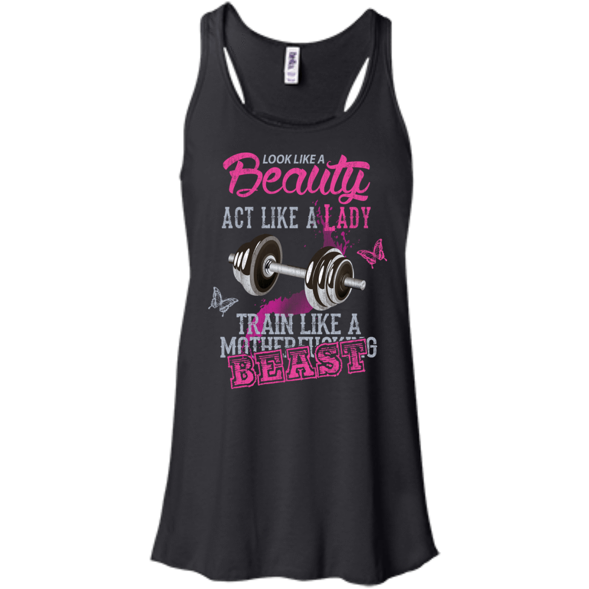 Look like a beautiful act like a lady-T-Shirt & Hoodie-Women's Flowy Racerback Tank-Black