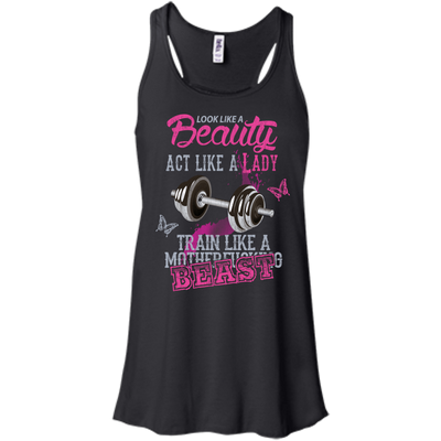 Look like a beautiful act like a lady-T-Shirt & Hoodie-Women's Flowy Racerback Tank-Black