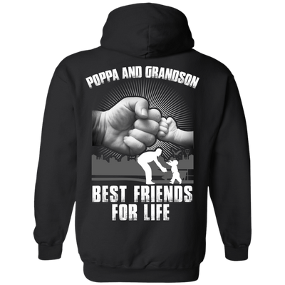 Poppa And Grandson Best Friends For Life-T-Shirt & Hoodie-Pullover Hoodie-Black