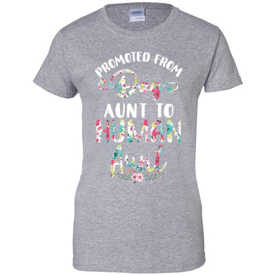 Floral Promoted From Dog Aunt To Human Aunt Gift-T-Shirt & Tank Top-Women's T-Shirt-Sport Grey