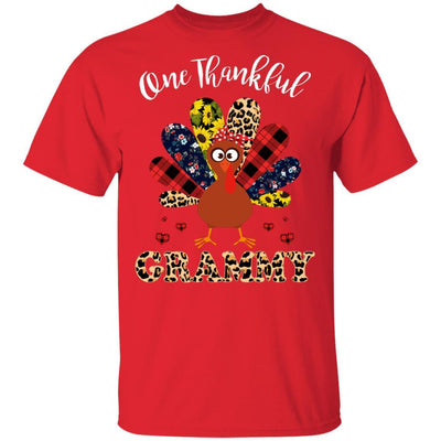 One Thankful Grammy Leopard Turkey Thanksgiving Gift-T-Shirt & Sweatshirt-Classic T-Shirt-Red