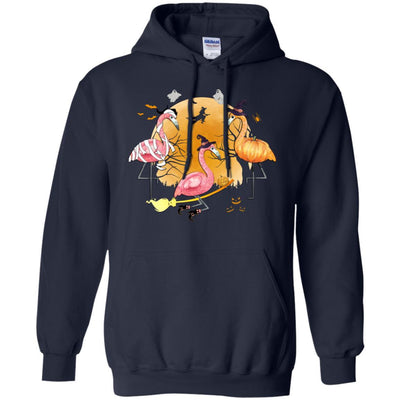 Flamingo Lover Funny Pumpkin Halloween Party-T-Shirt & Hoodie-Pullover Hoodie-Navy