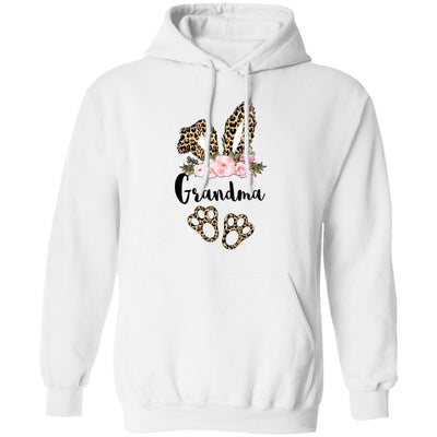 Flower Leopard Bunny Grandma Easter Day Women Gifts-T-Shirt & Hoodie-Pullover Hoodie-White