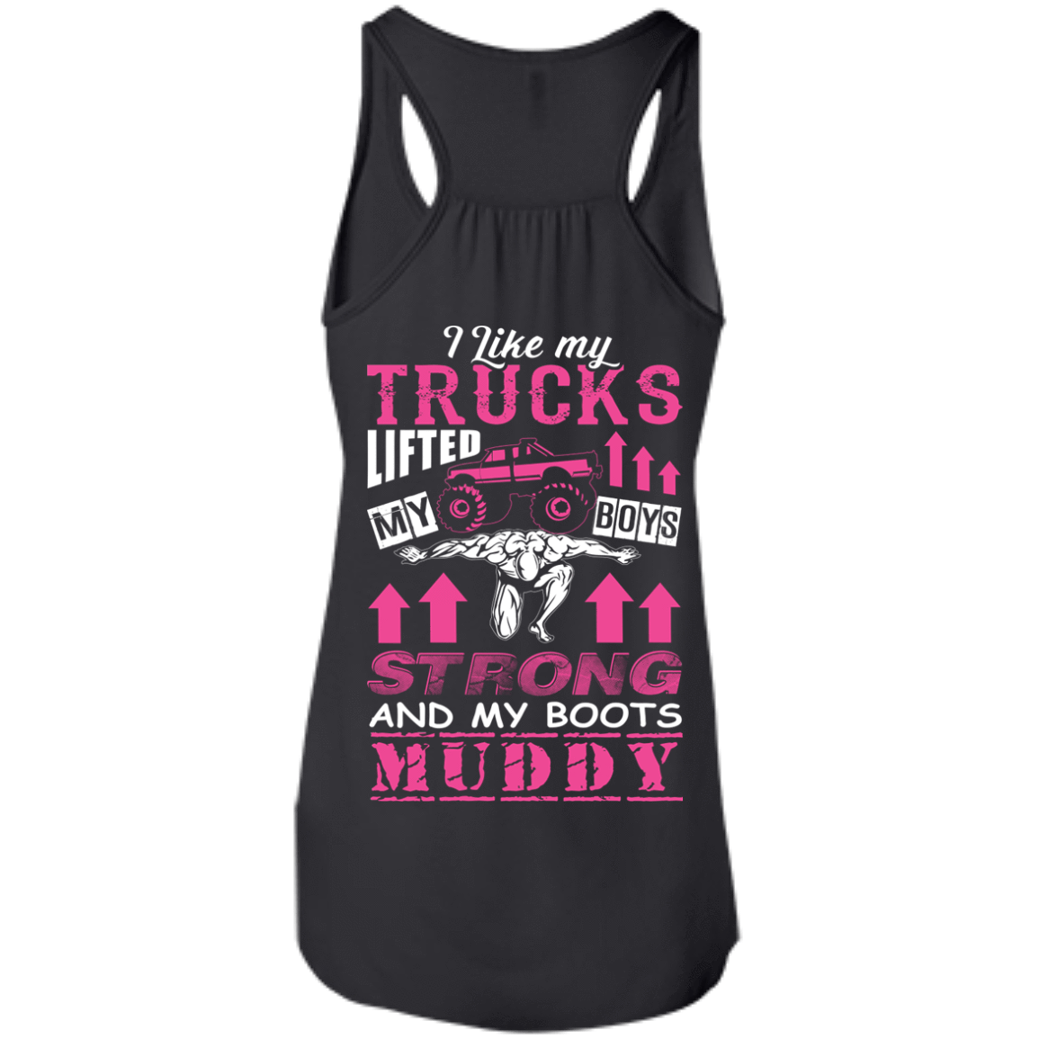 I Like My Trucks-T-Shirt & Hoodie-Women's Flowy Racerback Tank-Black