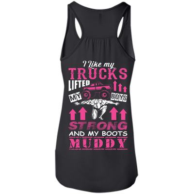 I Like My Trucks-T-Shirt & Hoodie-Women's Flowy Racerback Tank-Black