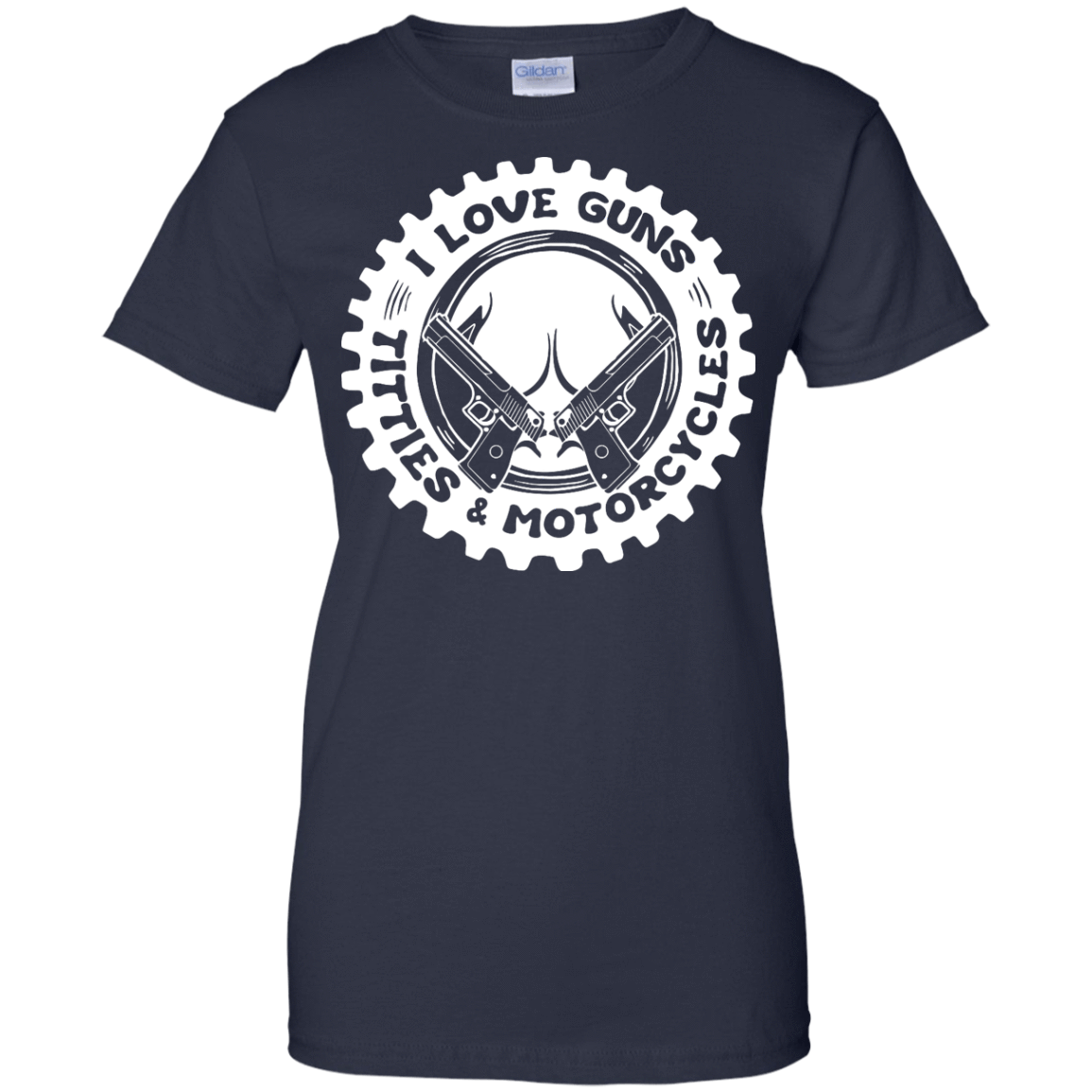 I Love Guns Titties Motorcycles-T-Shirt & Hoodie-Women's T-Shirt-Navy