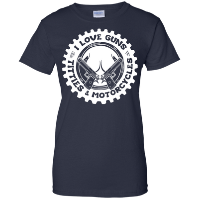 I Love Guns Titties Motorcycles-T-Shirt & Hoodie-Women's T-Shirt-Navy
