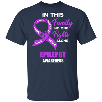 In This School No One Fights Epilepsy Awareness Alone-T-Shirt & Hoodie-Classic T-Shirt-Navy