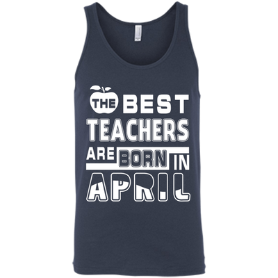 The Best Teachers Are Born In April-T-Shirt & Hoodie-Unisex Tank-Navy