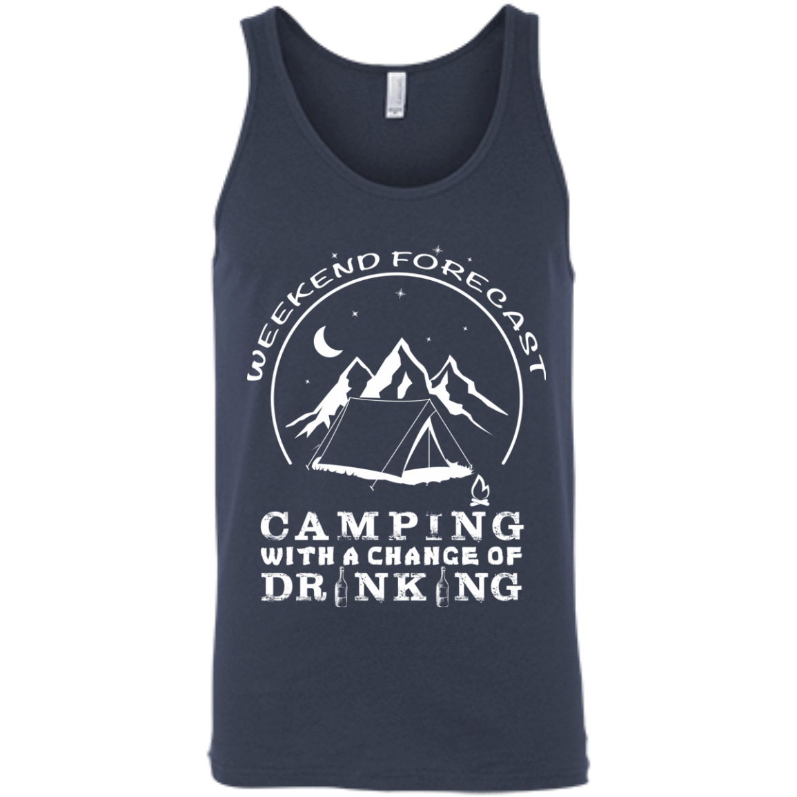 Weekend Forecast Camping-T-Shirt & Hoodie-Unisex Tank-Navy