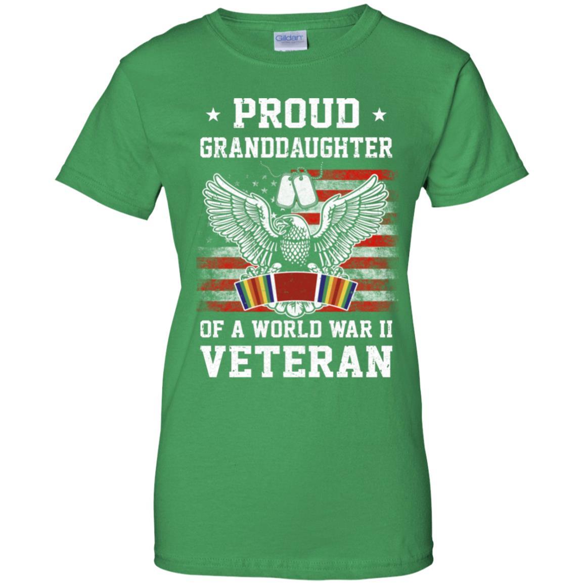 Proud Granddaughter Of World War 2 Veteran Patriotic-T-Shirt & Hoodie-Women's T-Shirt-Irish Green