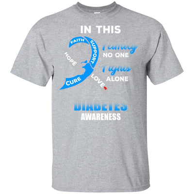 In This Family No One Fights Alone Diabetes Awareness-T-Shirt & Hoodie-Classic T-Shirt-Sport Grey