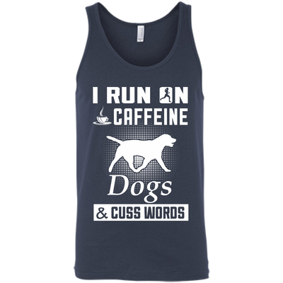 I Run On Caffeine Dogs And Cuss Words-T-Shirt & Hoodie-Unisex Tank-Navy