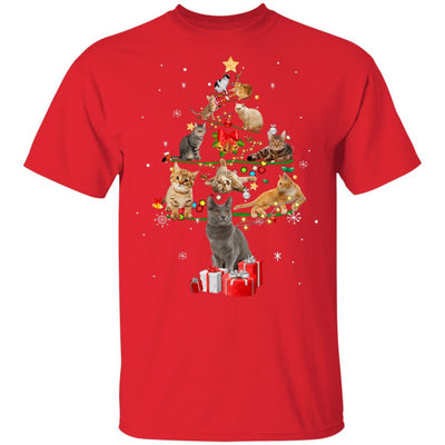 Funny Cats Christmas Tree Ornament Decor Gift-T-Shirt & Sweatshirt-Classic T-Shirt-Red