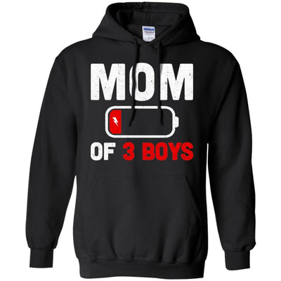 Funny Mom Of 3 Boys Mothers Day Gifts-T-Shirt & Hoodie-Pullover Hoodie-Black