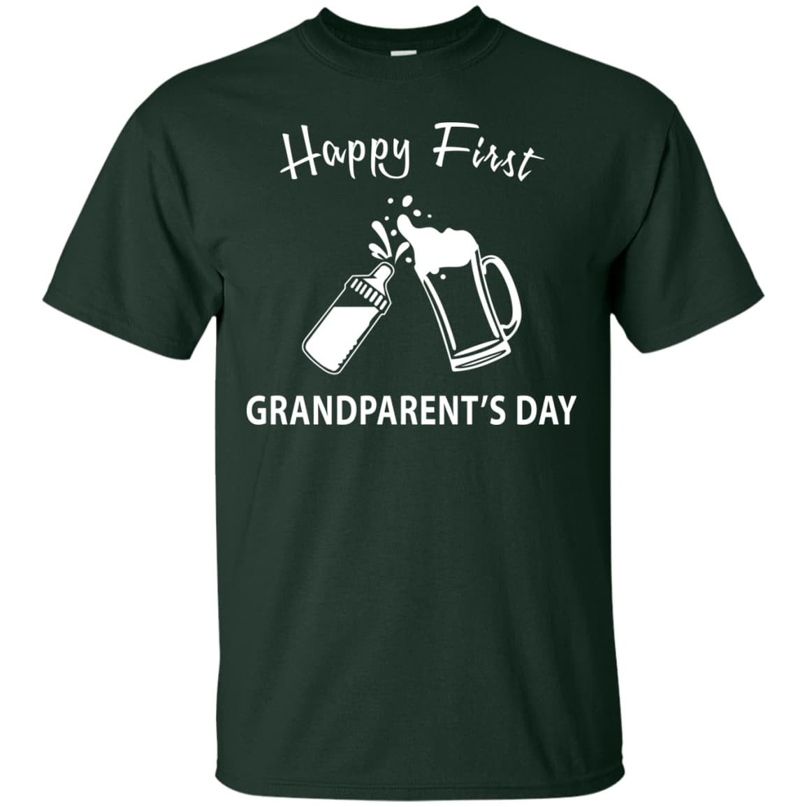 HAPPY FIRST GRANDPARENT'S DAY-T-Shirt & Hoodie-Classic T-Shirt-Forest Green
