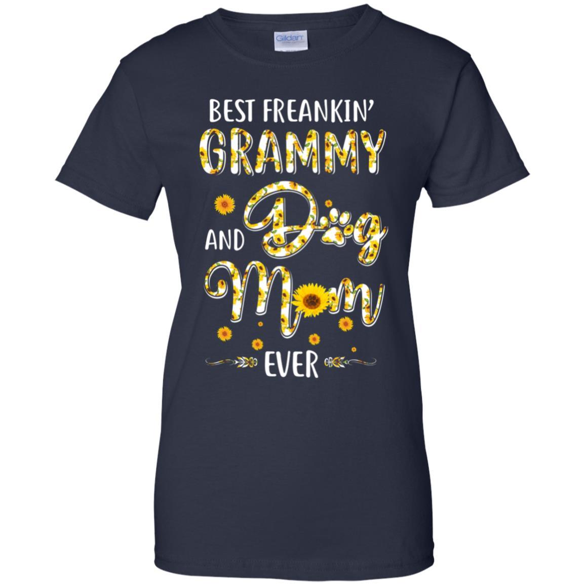 Best Freakin Grammy And Dog Mom Ever Mother Day Gift-T-Shirt & Hoodie-Women's T-Shirt-Navy