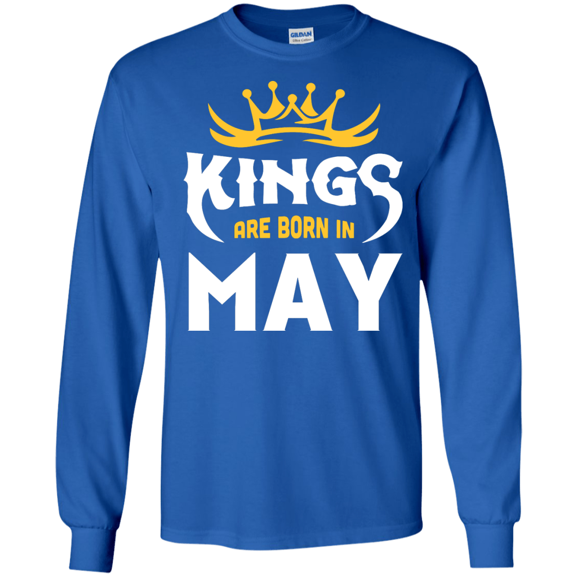 Kings Are Born In May-T-Shirt & Hoodie-Long Sleeve T-Shirt-Royal