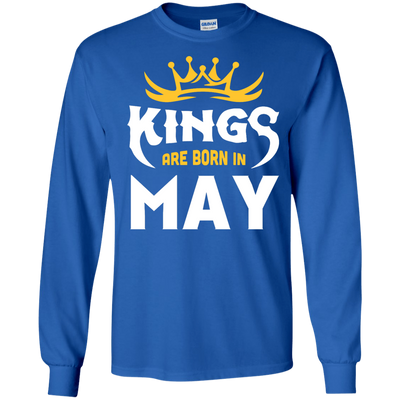 Kings Are Born In May-T-Shirt & Hoodie-Long Sleeve T-Shirt-Royal