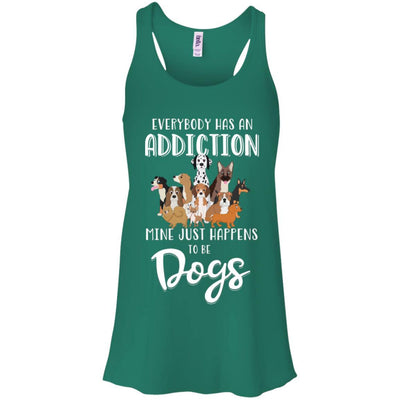 Everybody Has An Addiction Mine Just Happens To Be Dogs-T-Shirt & Tank Top-Women's Flowy Racerback Tank-Kelly Green