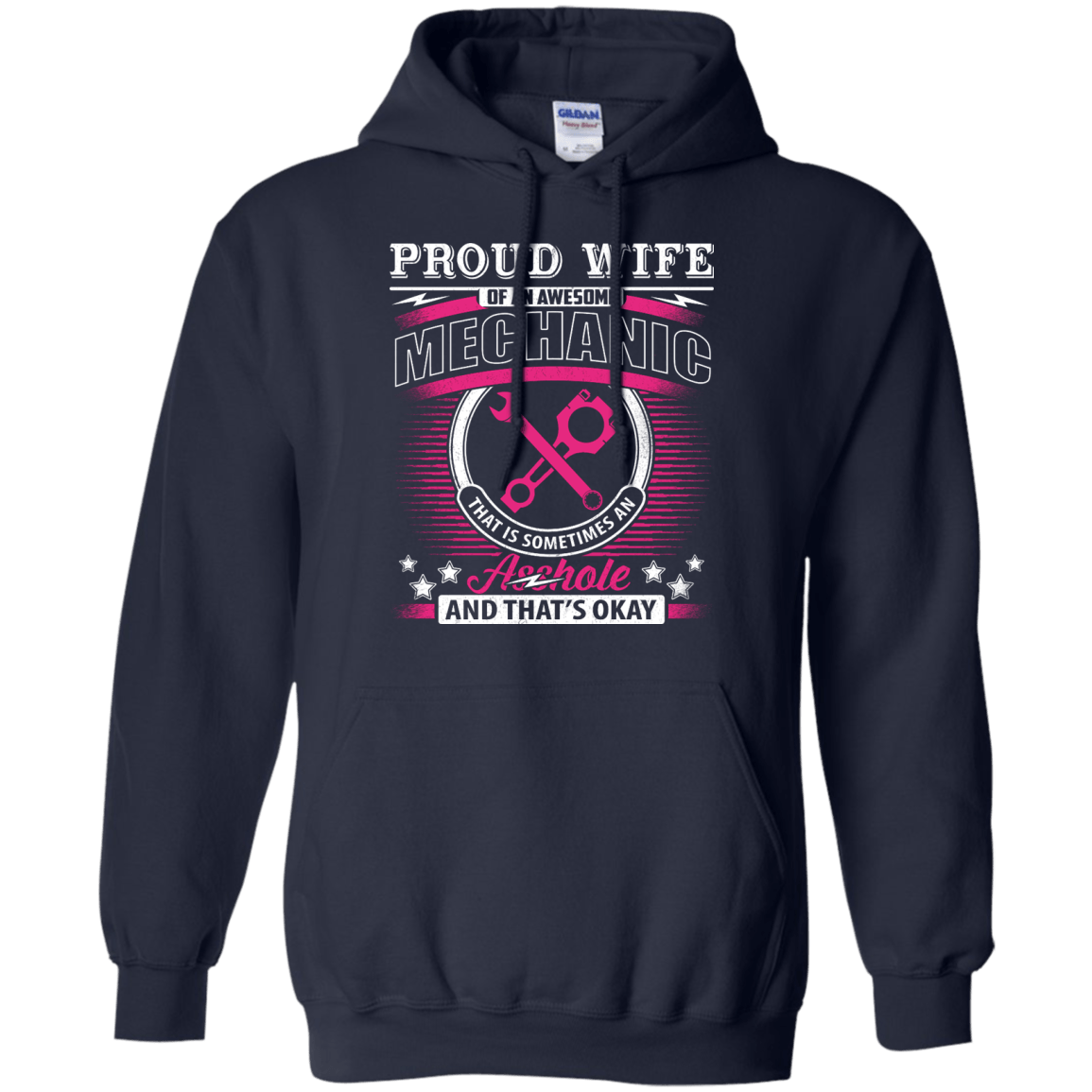 Proud Wife Of An Awesome Mechanic-T-Shirt & Hoodie-Pullover Hoodie-Navy