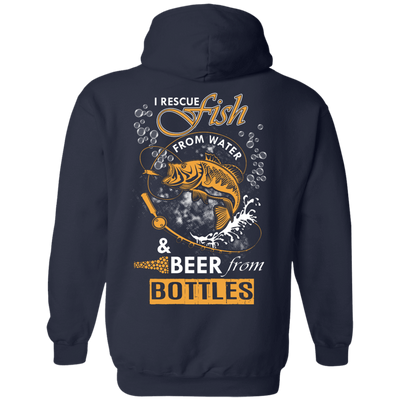 I Rescue Fish From Water Beer From Bottles-T-Shirt & Hoodie-Pullover Hoodie-Navy