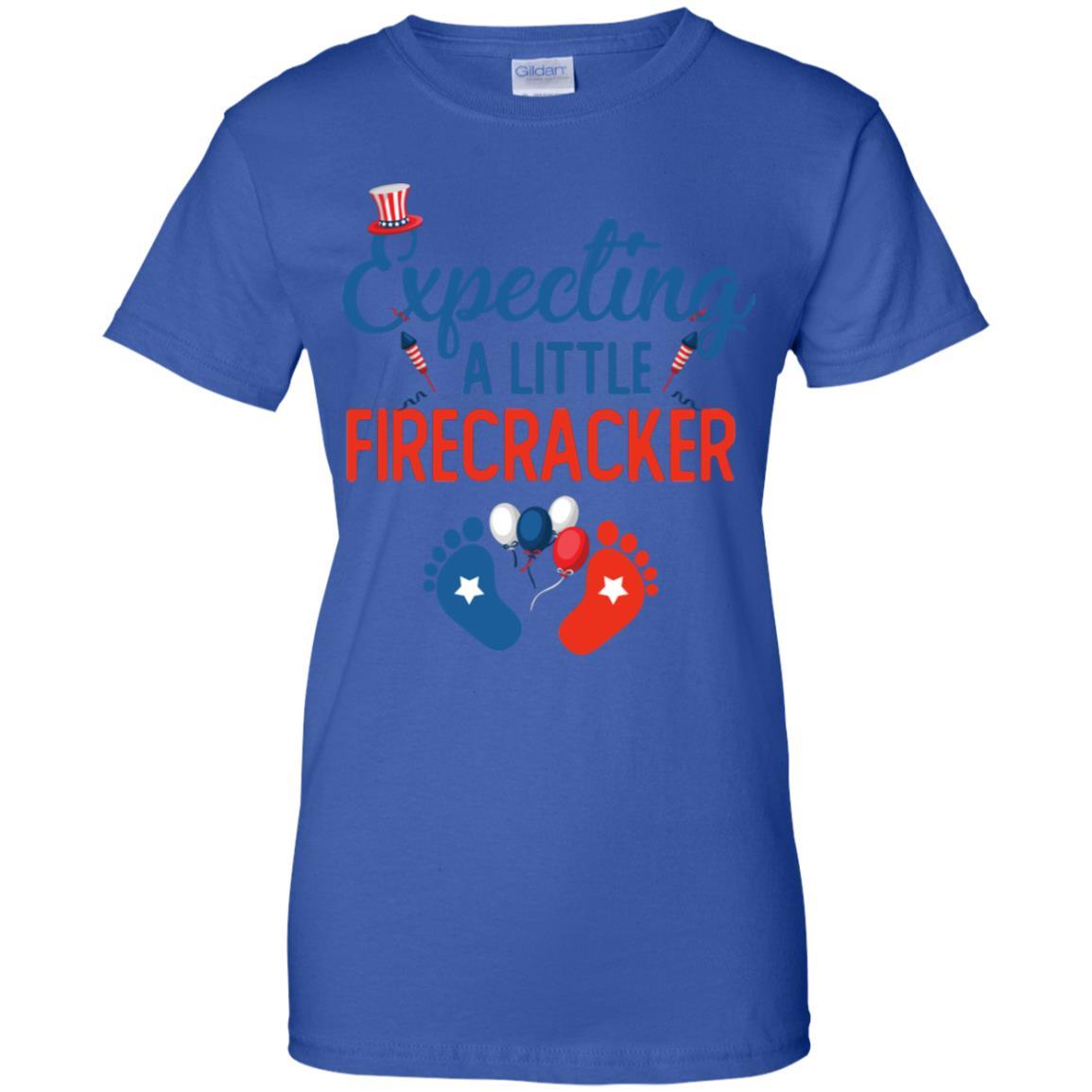 4Th Of July Pregnancy Announcement Baby Firecracker-T-Shirt & Tank Top-Women's T-Shirt-Royal