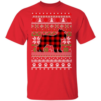 Schnauzer Red Plaid Ugly Christmas Sweater Gifts-T-Shirt & Sweatshirt-Classic T-Shirt-Red