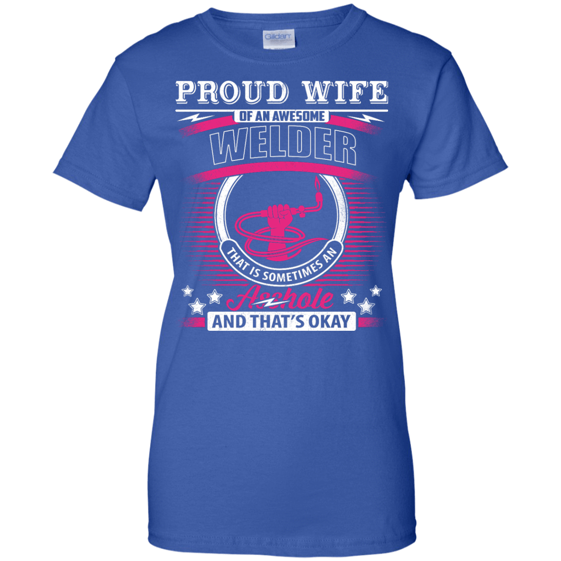 Proud Wife Of An Awesome Welder-T-Shirt & Hoodie-Women's T-Shirt-Royal