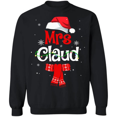 Mrs Claus Daddy Claus Mama Claus Family Pajamas Christmas-T-Shirt & Sweatshirt-Crewneck Sweatshirt-Black