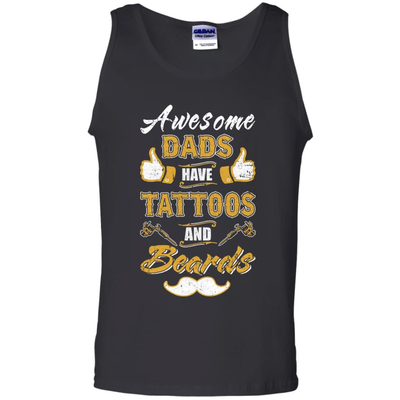 Awesome Dads Have Tattoos And Beards-T-Shirt & Hoodie-Unisex Tank-Black