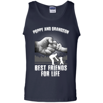 Poppy And Grandson Best Friends For Life-T-Shirt & Hoodie-Unisex Tank-Navy
