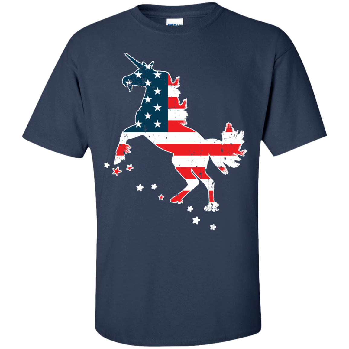 Unicorn Silhouette July of 4th-T-Shirt & Hoodie-Classic T-Shirt-Navy