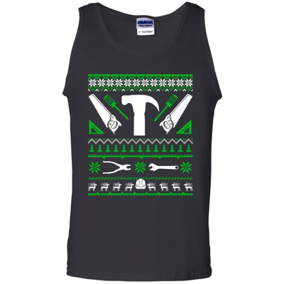 Carpenter Christmas Sweater-T-Shirt & Hoodie-Unisex Tank-Black