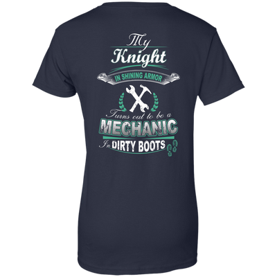 Turns out to be a MECHANIC In Dirty Boots-T-Shirt & Hoodie-Women's T-Shirt-Navy