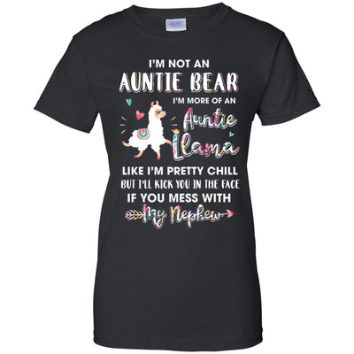 Aunt Nephew Im Not Auntie Bear Im More Of Auntie Llama-T-Shirt & Hoodie-Women's T-Shirt-Black