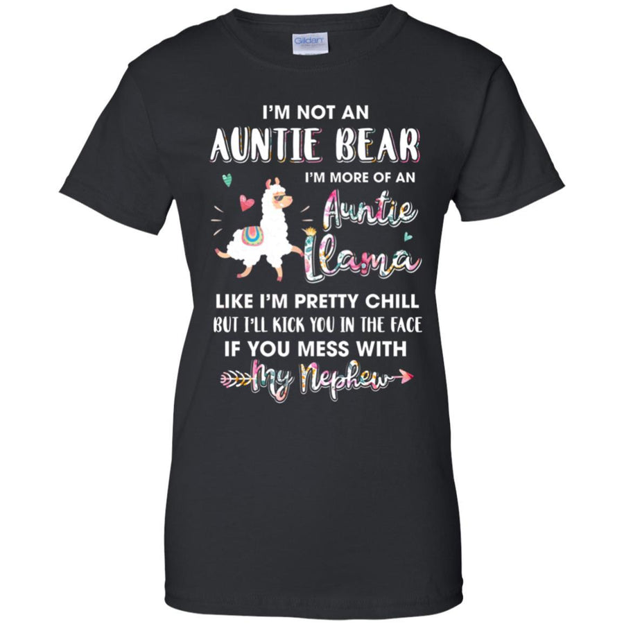 Aunt Nephew Im Not Auntie Bear Im More Of Auntie Llama-T-Shirt & Hoodie-Women's T-Shirt-Black
