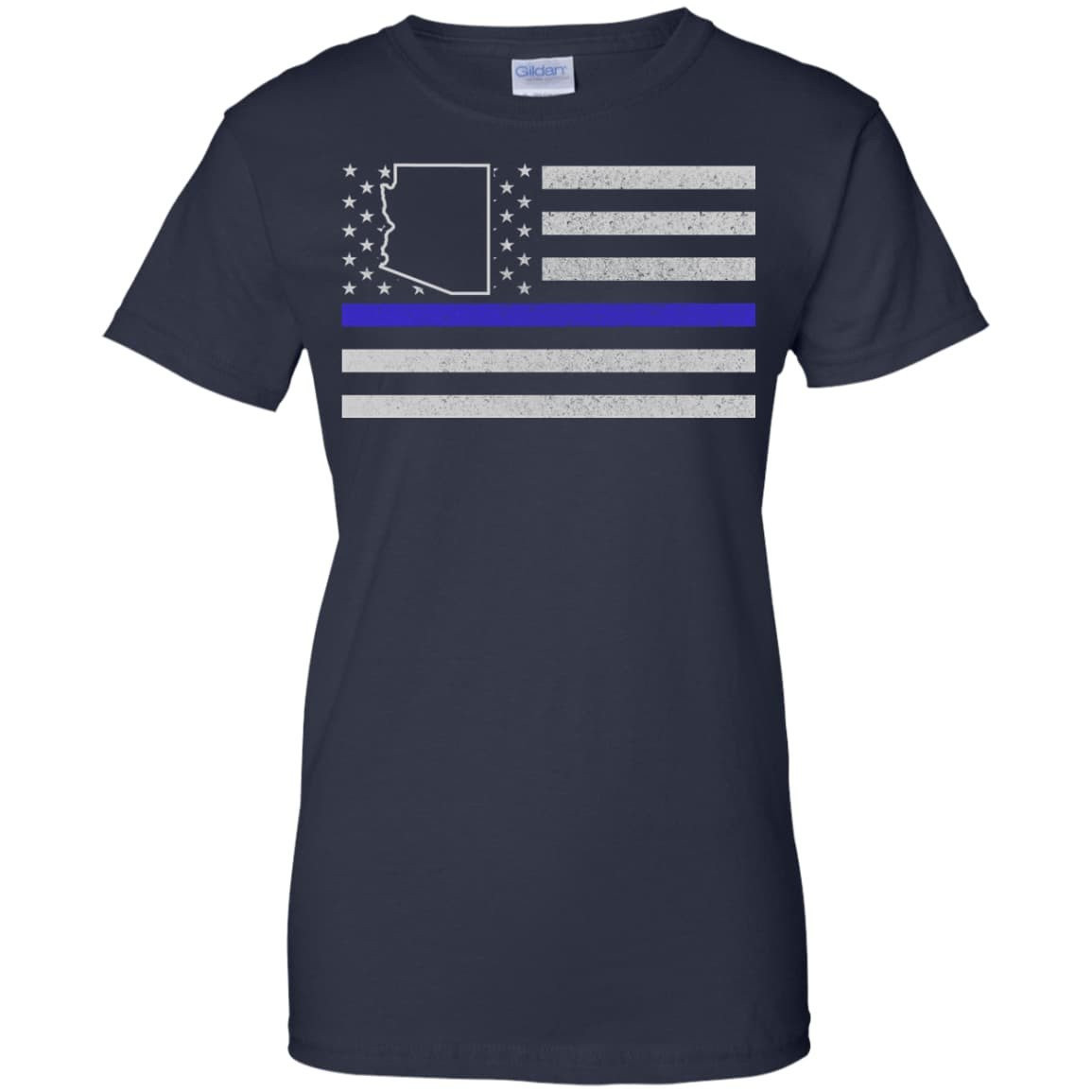 Arizona Thin Blue Line Police State-T-Shirt & Hoodie-Women's T-Shirt-Navy