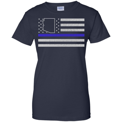Arizona Thin Blue Line Police State-T-Shirt & Hoodie-Women's T-Shirt-Navy