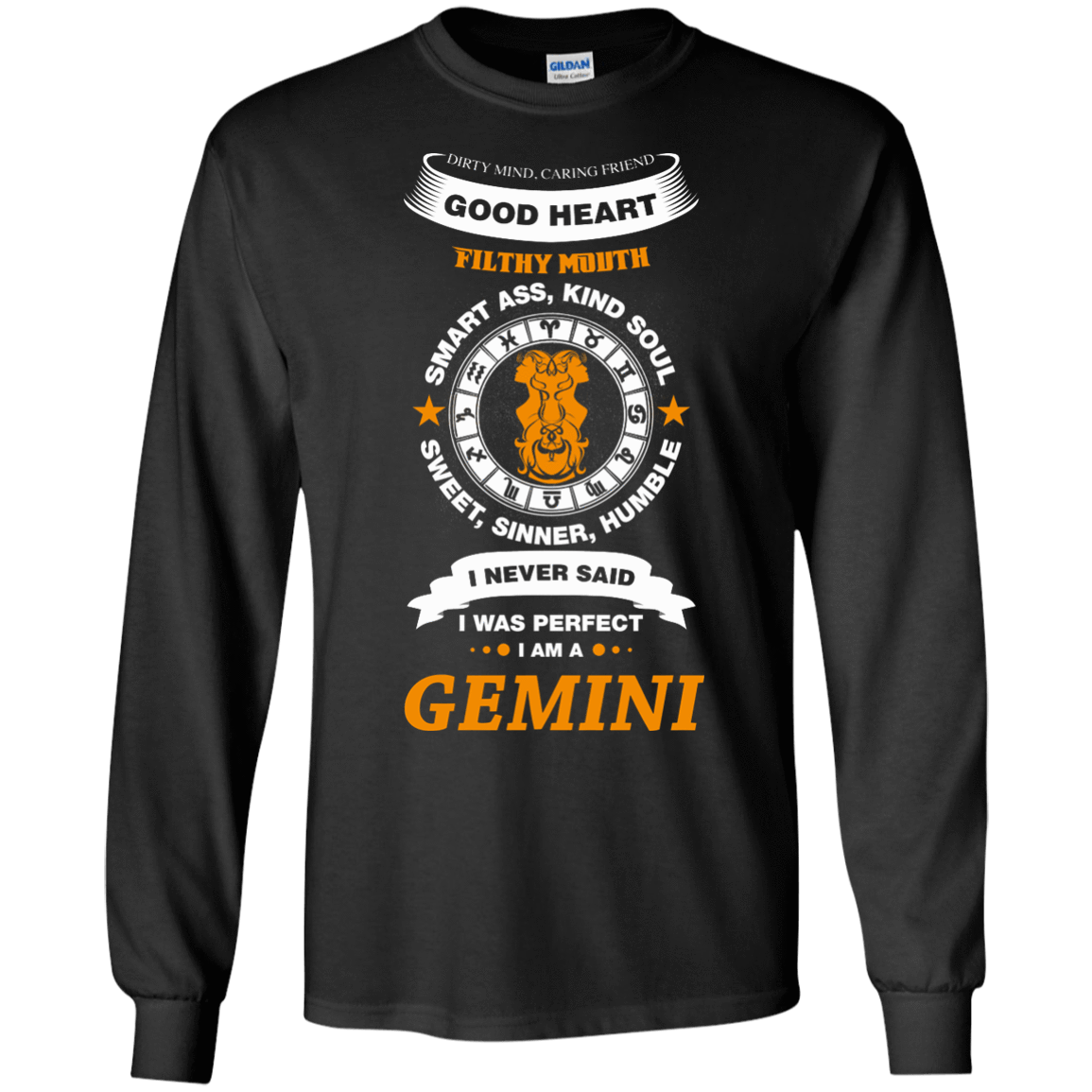 I Never Said I Was Perfect I Am A GEMINI-T-Shirt & Hoodie-Long Sleeve T-Shirt-Black