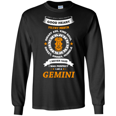 I Never Said I Was Perfect I Am A GEMINI-T-Shirt & Hoodie-Long Sleeve T-Shirt-Black