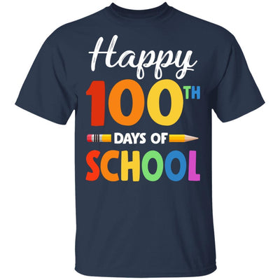 Happy 100th Day of School Teacher or Student Gift Youth-T-Shirt & Hoodie-Classic T-Shirt-Navy
