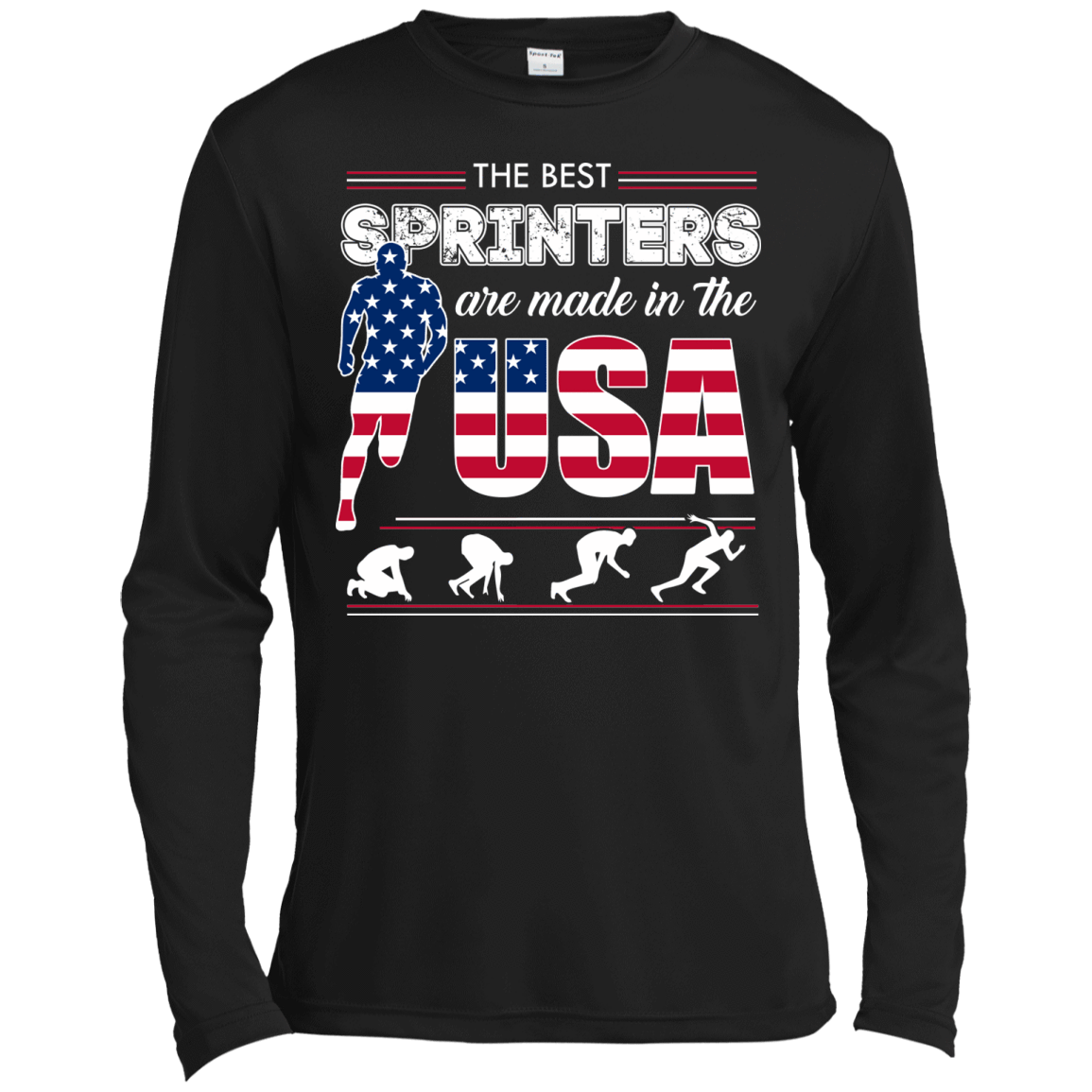 The Best Sprinters USA-T-Shirt & Hoodie-Long Sleeve T-Shirt-Black