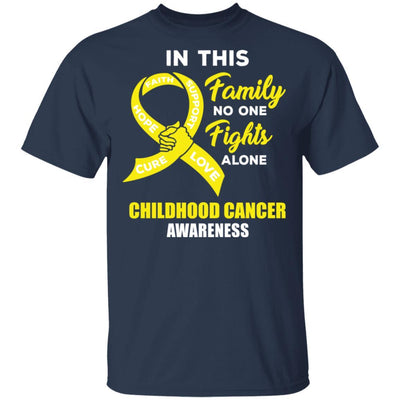 In This School No One Fights Childhood Cancer Alone-T-Shirt & Hoodie-Classic T-Shirt-Navy