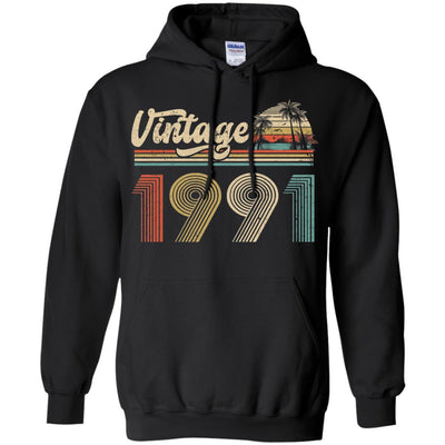 30th Birthday Gift Vintage 1991 Classic-T-Shirt & Hoodie-Pullover Hoodie-Black