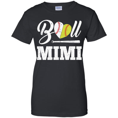 Funny Ball Mimi Softball Baseball Mothers Day Gifts-T-Shirt & Tank Top-Women's T-Shirt-Black