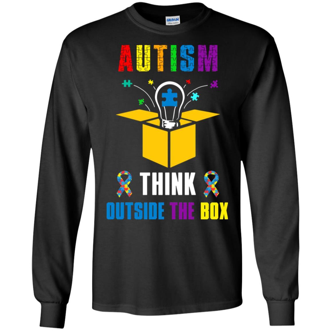 Autism Think Outside The Box Autism Awareness-T-Shirt & Hoodie-Long Sleeve T-Shirt-Black
