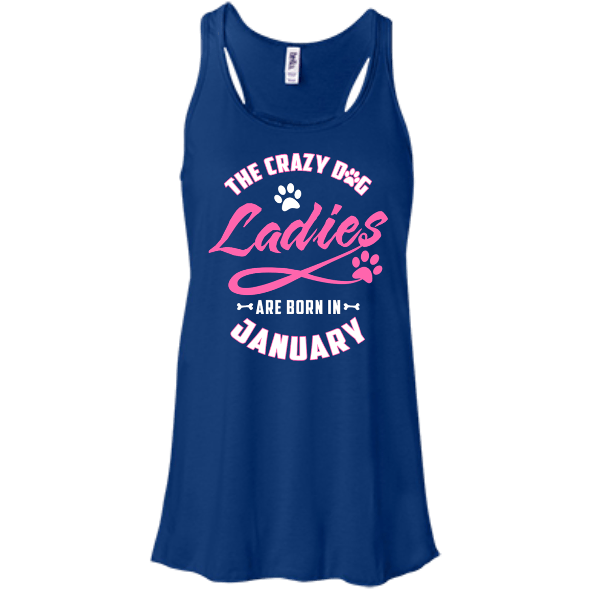 The Crazy Dog Ladies Are Born In January-T-Shirt & Hoodie-Women's Flowy Racerback Tank-True Royal